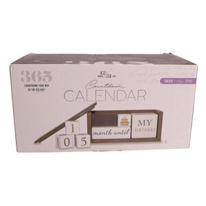 365 Countdown Calendar Wooden Blocks 7 Piece Set 12 Months 31 Days - Sealed